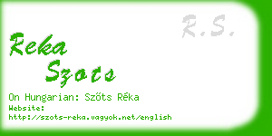 reka szots business card